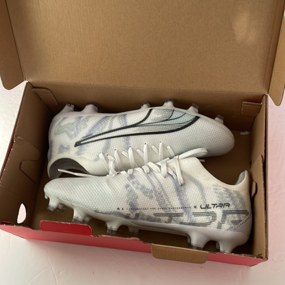 Puma white/black/spring lavender Ultra Match bl gf/ag  clear women’s size 8 - Picture 10 of 14